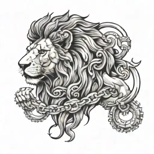 Lion With Chain