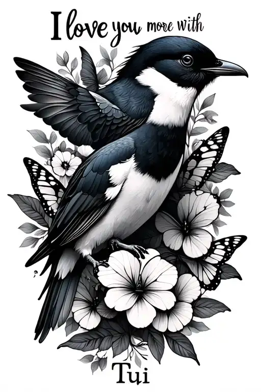 I Love You More With Tui Birds And Butterflies