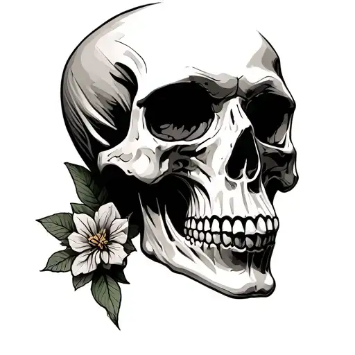 Skull Without Shading Suitable For A Beginner Tattoo Artist