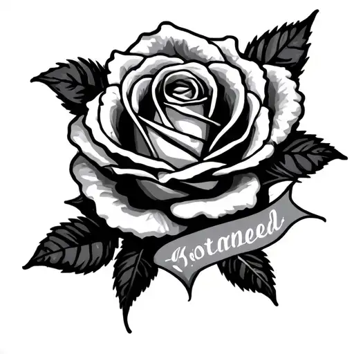 Rose Tattoo With 2 Names