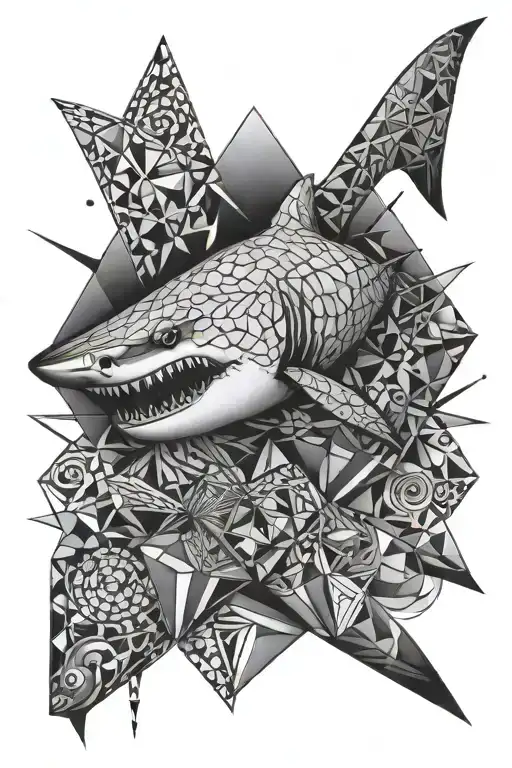 Shark And Geometric Shapes