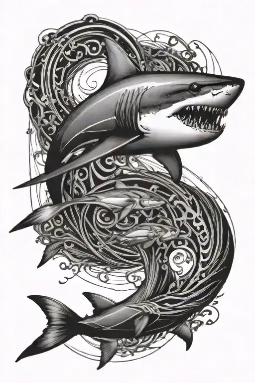 Shark And Lines And Circles And Waves