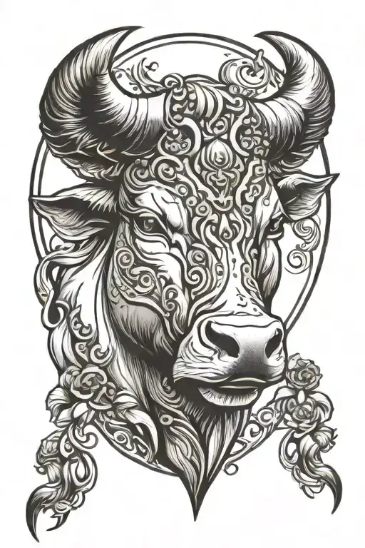 Girls Face Depicting Bull Taurus Zodiac