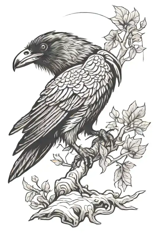 Raven Looking Up Above