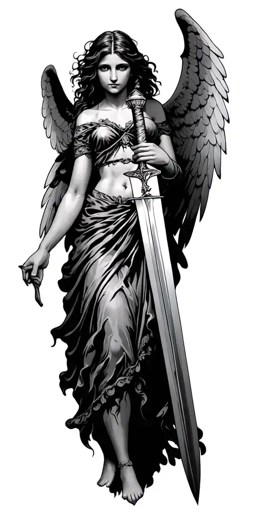 Angel Holding A Sword
