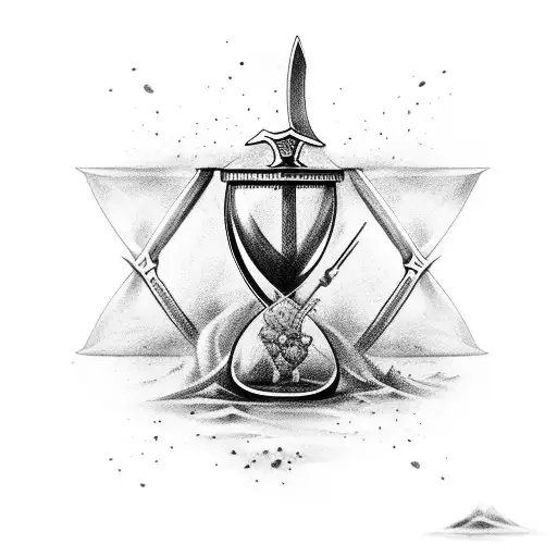 A Sword Breaking Hourglass With Sand