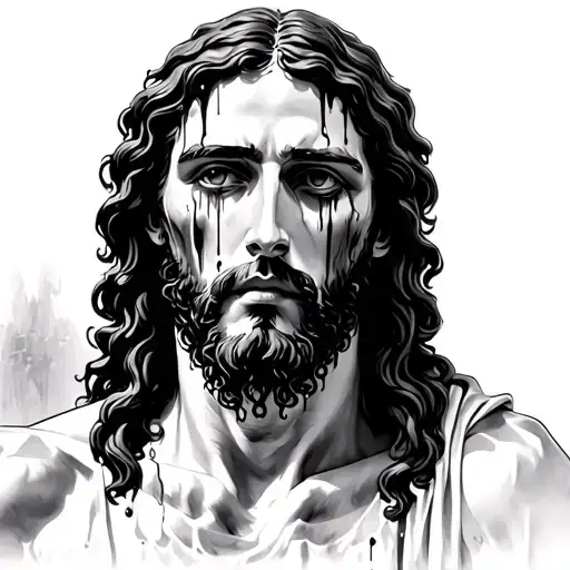 Jesus Falls With Blood And Water Tears From His Eyes Before The Crucifixion Photos From The Film