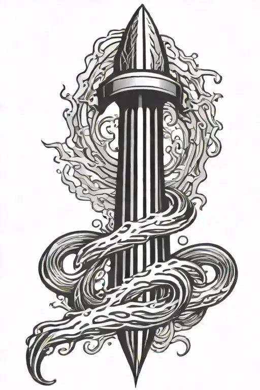 Trident With Water Waves