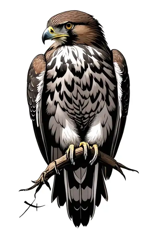 Red Tailed Hawk Perched