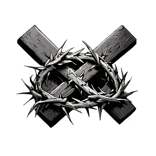 Crown Of Thorns And A Cross