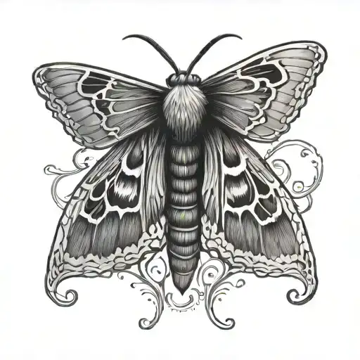 Dark Moth Tattoo Design