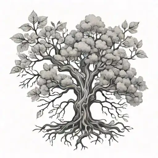 Tree Growing With Lorraine Cross Made