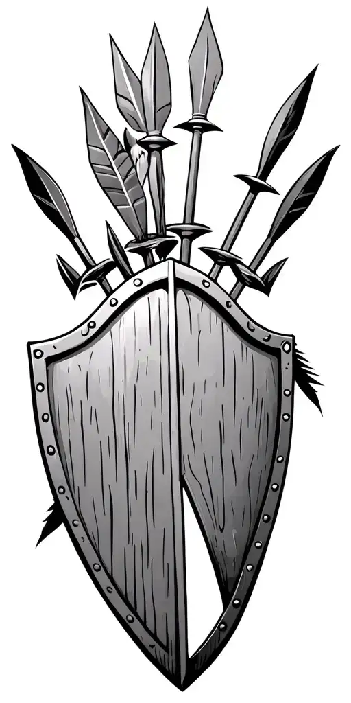 Zulu Shield With Spears