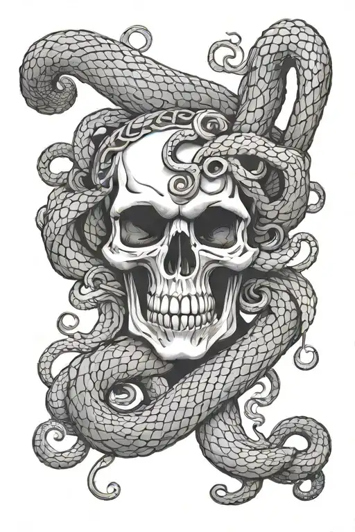 Skull Snake Medusa Head