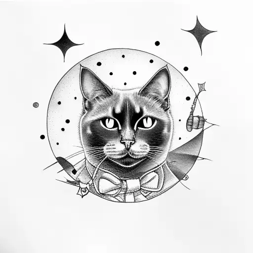 Black Cat And Night Sky