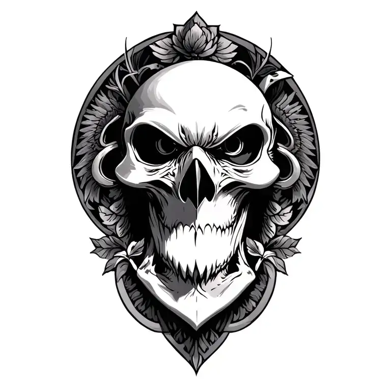 Crow Death Mask Hourglass And Compess