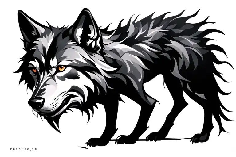 Wolf Geo Symteric Shapes Tatto Mood