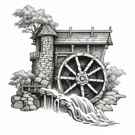 Waterwheel Waterfall Flowing