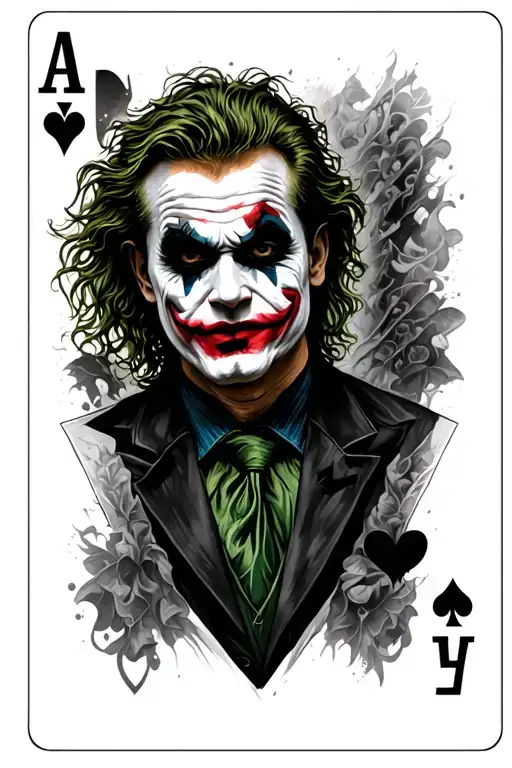 The Joker Heath Ledger Card Featuring