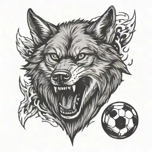 Football Wolf Peace Sign