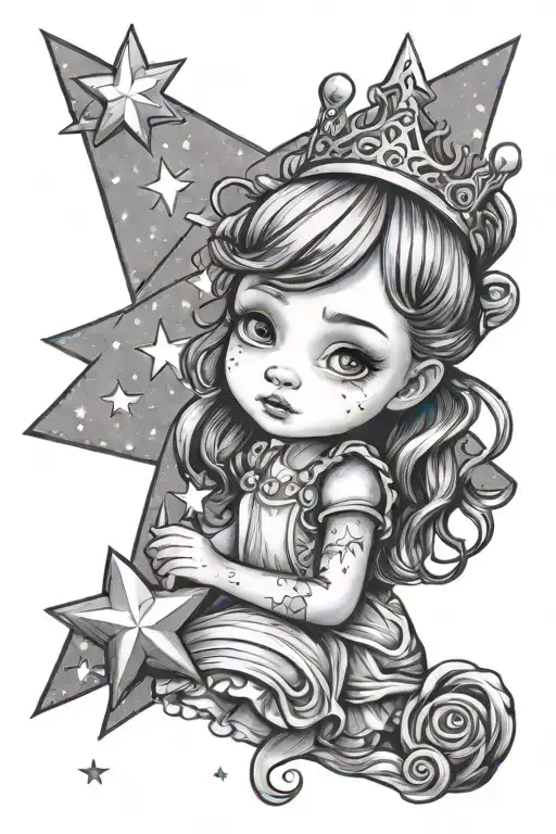 Little Princess Grabing A Star