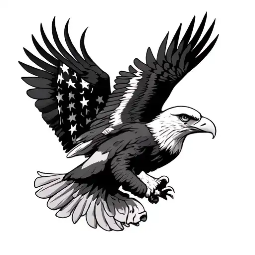American Flag And Eagle