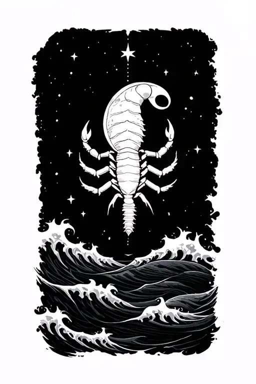 Stars Skorpion Gemini Libra Zodiac Sign Moon Sea Waves