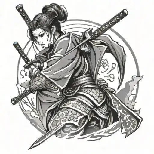 Anime Girl Samurai Warrior