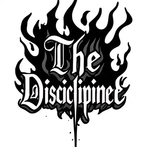 The Word Discipline Engulphed In Fire Flames