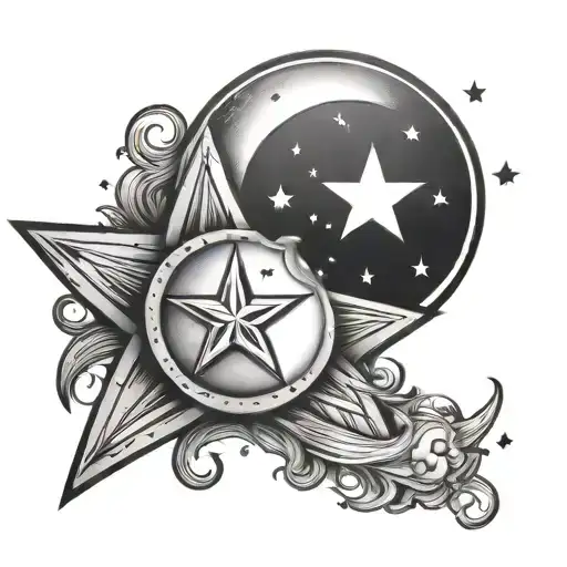 Star And Moon Shining