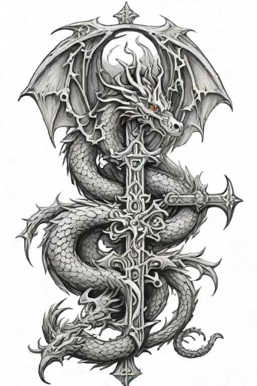 Dragon With Jesus Cross