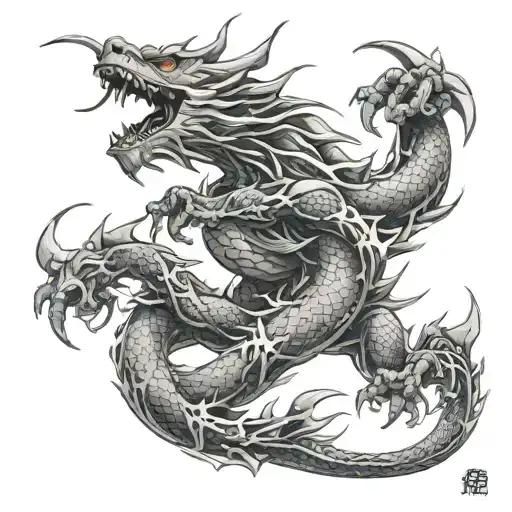 Satanic Japaneese Dragon Sleeve