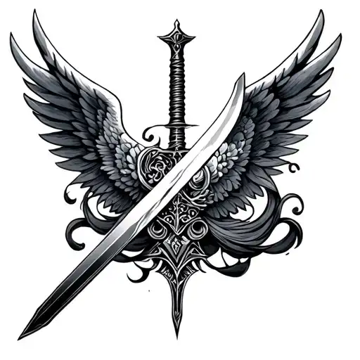 Traditional Sword And Wings