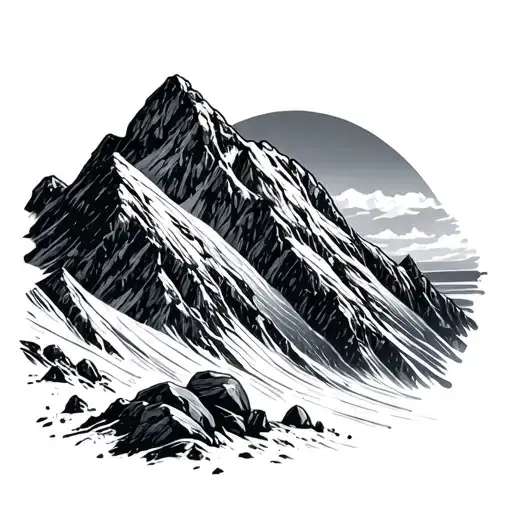 Mountain With Boulders Falling Down