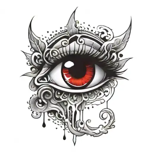 Water Darken Everything Add Blood Red Sand Eye Symbol Integrated Pain