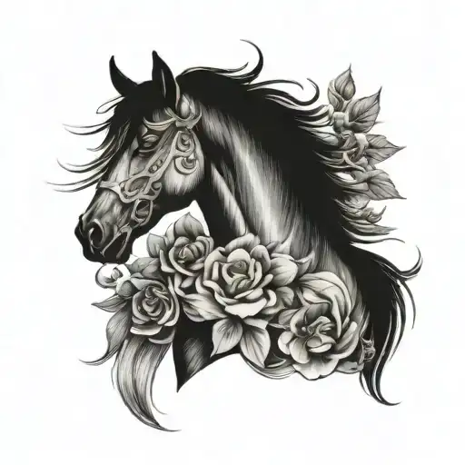 Horse And Flower