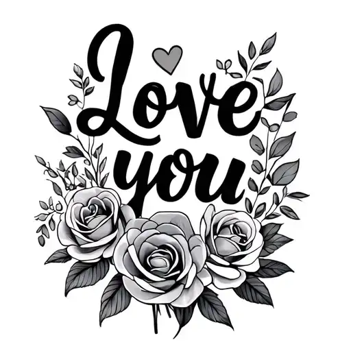 The Words Love You With A Separate Bouquet Beside It