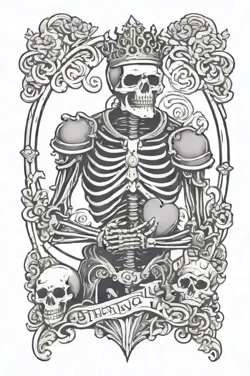 Skeleton King Holding Heart