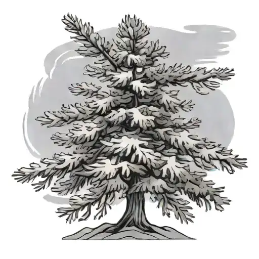 Spruce Tree Slightly Blowing In The Wind