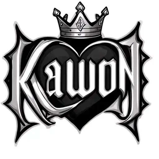 The Name Kawon With A Crown And Love