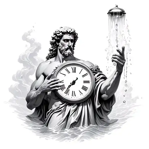 Zeus Holding Water Darken Everything Add More With Numeral Clock