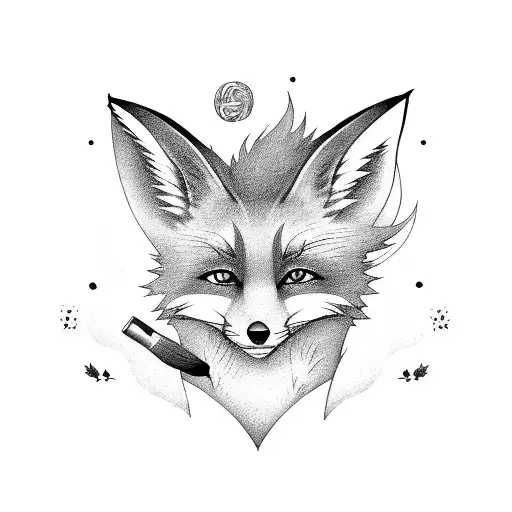 A Mystical Fox Spirit Holding A Paintbrush And Creating A Vibrant Anime World