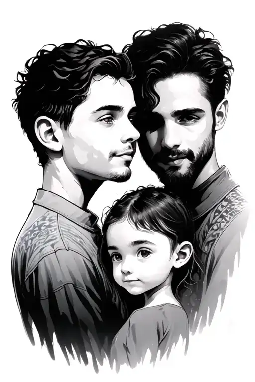 Dad Son Daughter Sunset