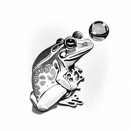 Frog Holding Crystal Ball In His Hand