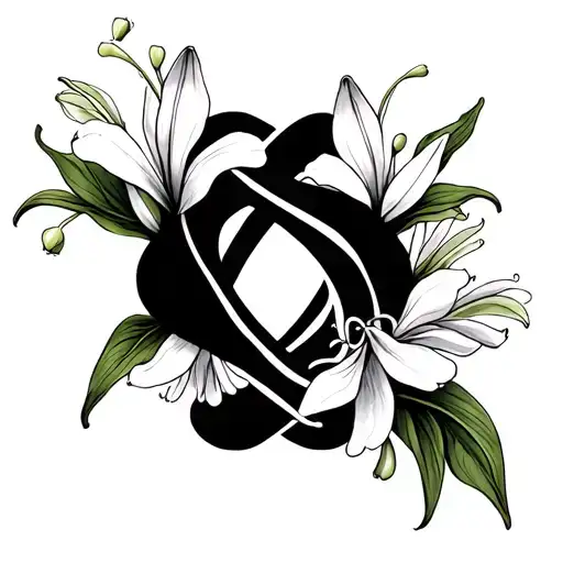 Lilly Of The Valley Intertwined With An Infinity Symbol