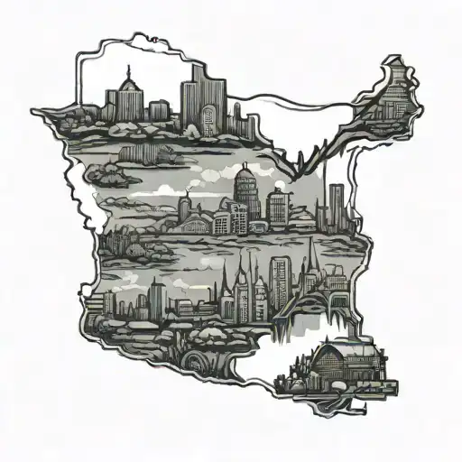 Minnesota Outline Inside Texas Outline