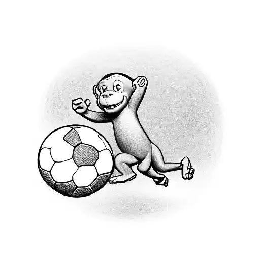 Curious George Kicking A Soccer Ball