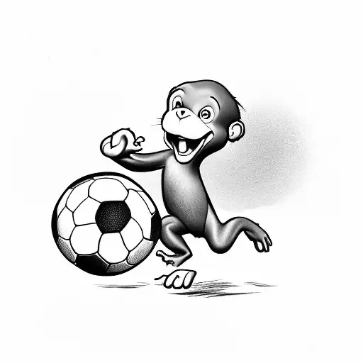 Curious George Kicking A Soccer Ball