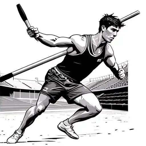 A Men Doing Javelin Throw And In The Background Is A Track And Field Track