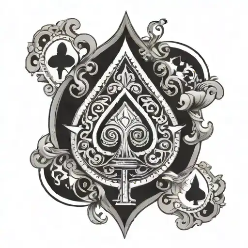 Queen Of Spades Symbol Incorporating Elements